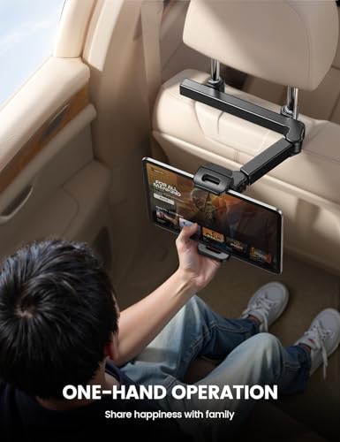 Adjustable 3-in-1 Headrest Tablet Holder for 4.7–11" Devices