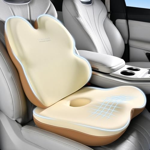 Ergonomic Memory Foam Car Seat Cushion for Sciatica Relief
