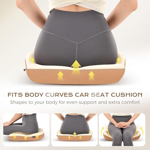 Ergonomic Memory Foam Car Seat Cushion for Sciatica Relief