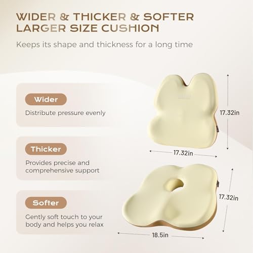 Ergonomic Memory Foam Car Seat Cushion for Sciatica Relief