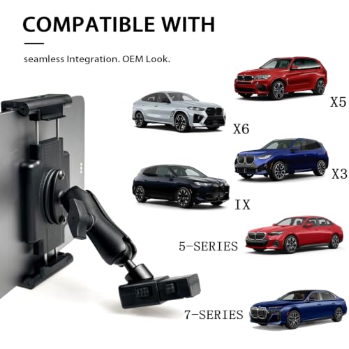 2-Pack BMW Metal Headrest Tablet Holders & Console Tray
