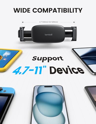 Adjustable 3-in-1 Headrest Tablet Holder for 4.7–11" Devices