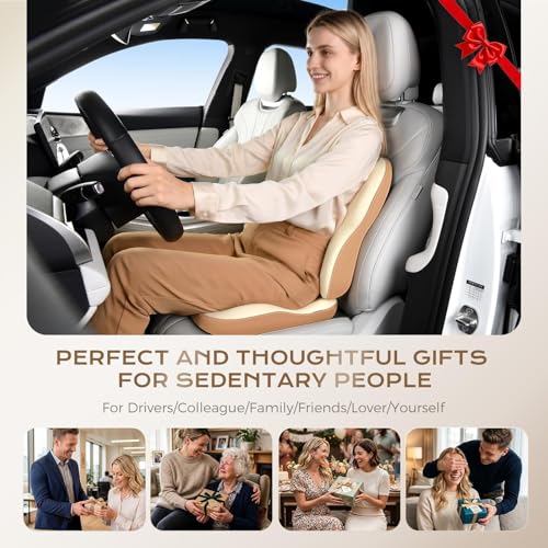 Ergonomic Memory Foam Car Seat Cushion for Sciatica Relief