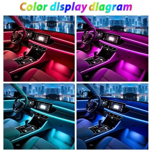 6-in-1 RGB Car Interior LED Strip Lights with App Control