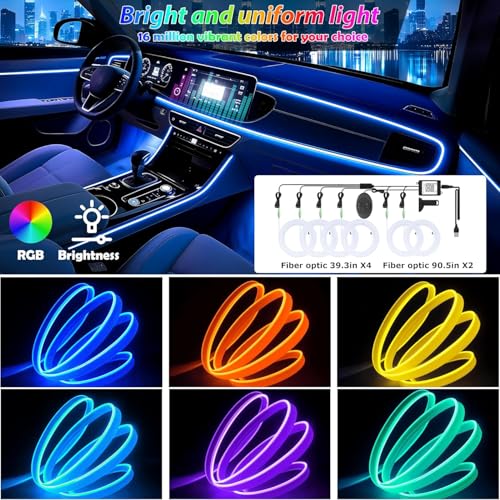 6-in-1 RGB Car Interior LED Strip Lights with App Control