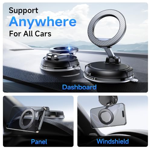 MagSafe 360° Adjustable Car Phone Mount with Strong Suction