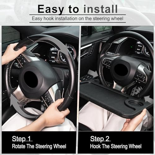 Portable Steering Wheel Desk for Laptop, Food & Work