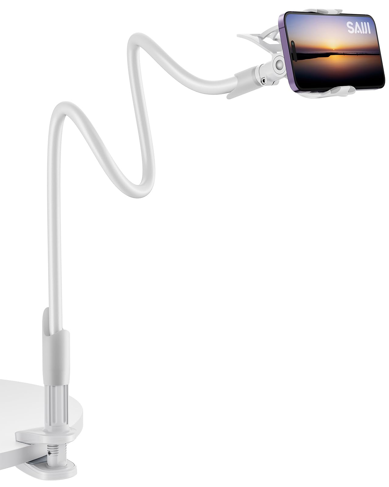 Flexible Gooseneck Phone Holder with Clamp Mount