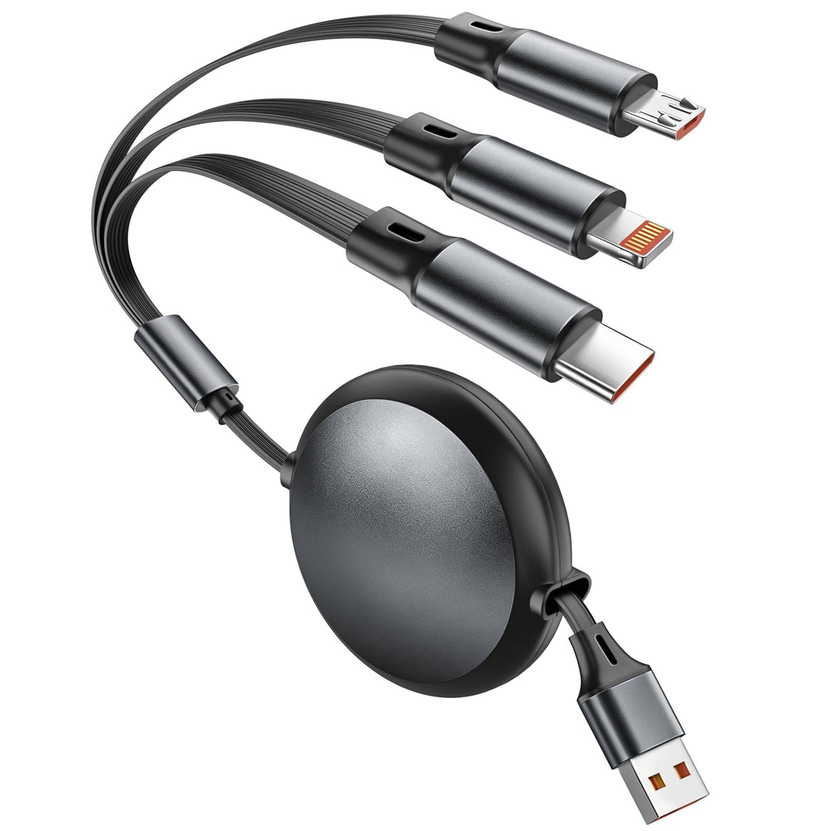 3-in-1 Retractable Multi Charging Cable with USB Ports