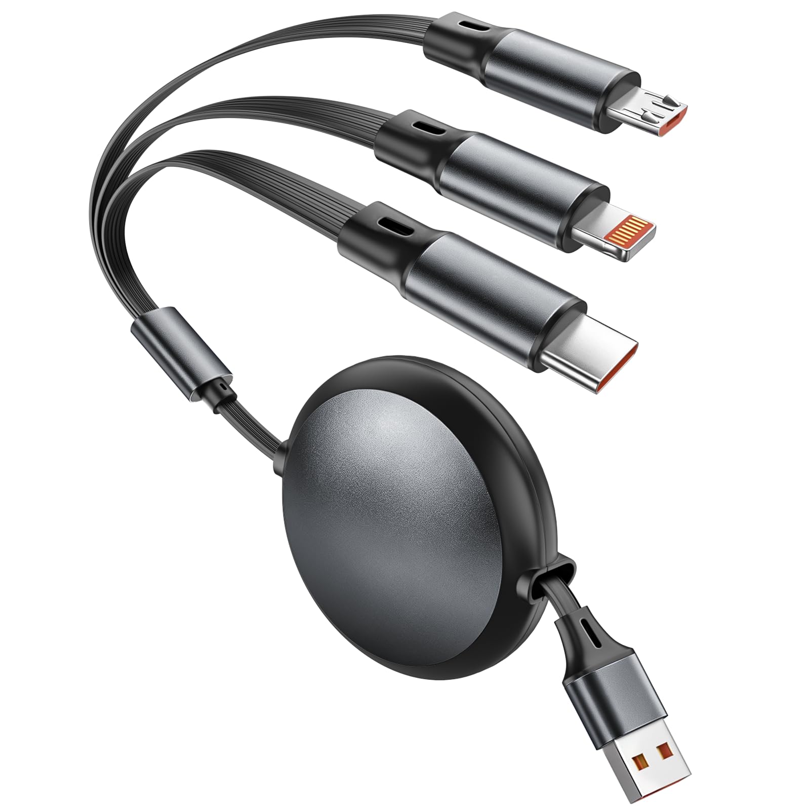 3-in-1 Retractable Multi Charging Cable with USB Ports