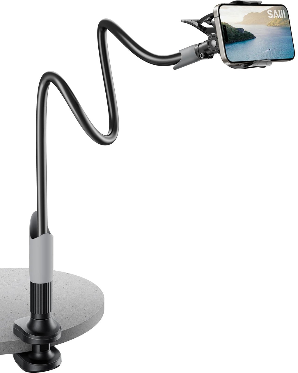 Flexible Gooseneck Phone Holder with Clamp Mount