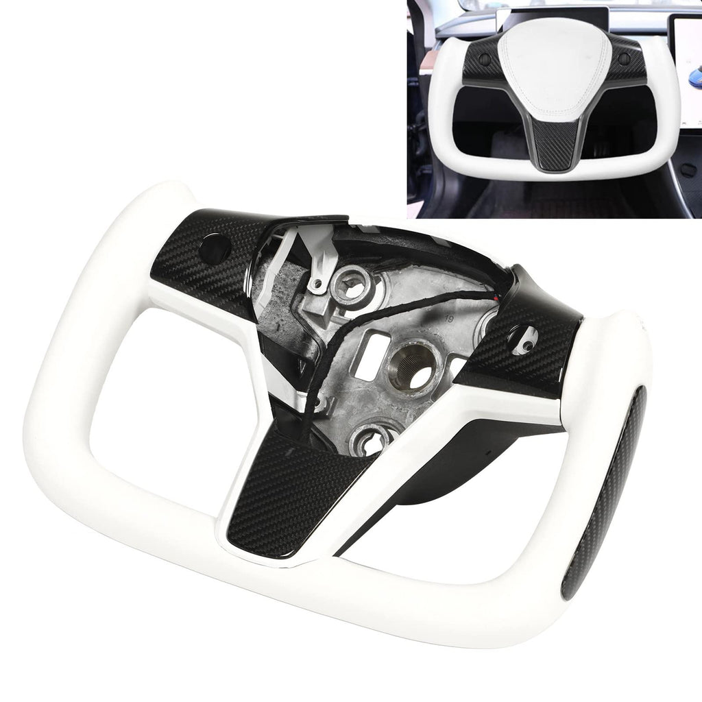 Carbon Steering Wheel Cover & Tray for Tesla 2017–2021