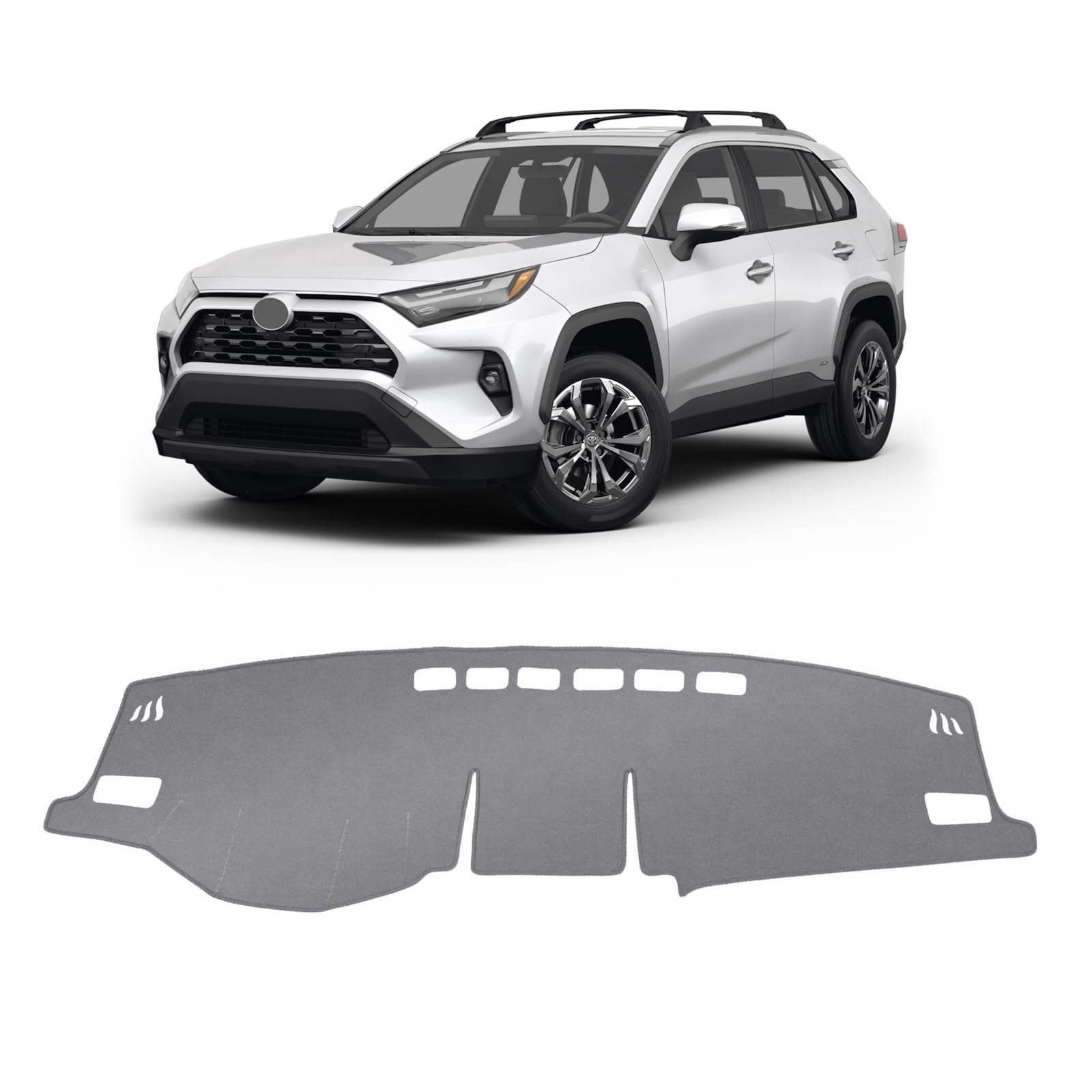 Gray & Black Non-Slip Dashboard Cover for Left-Hand Drive