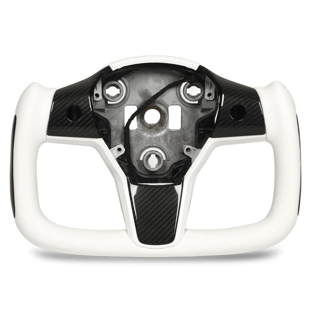 Carbon Steering Wheel Cover & Tray for Tesla 2017–2021