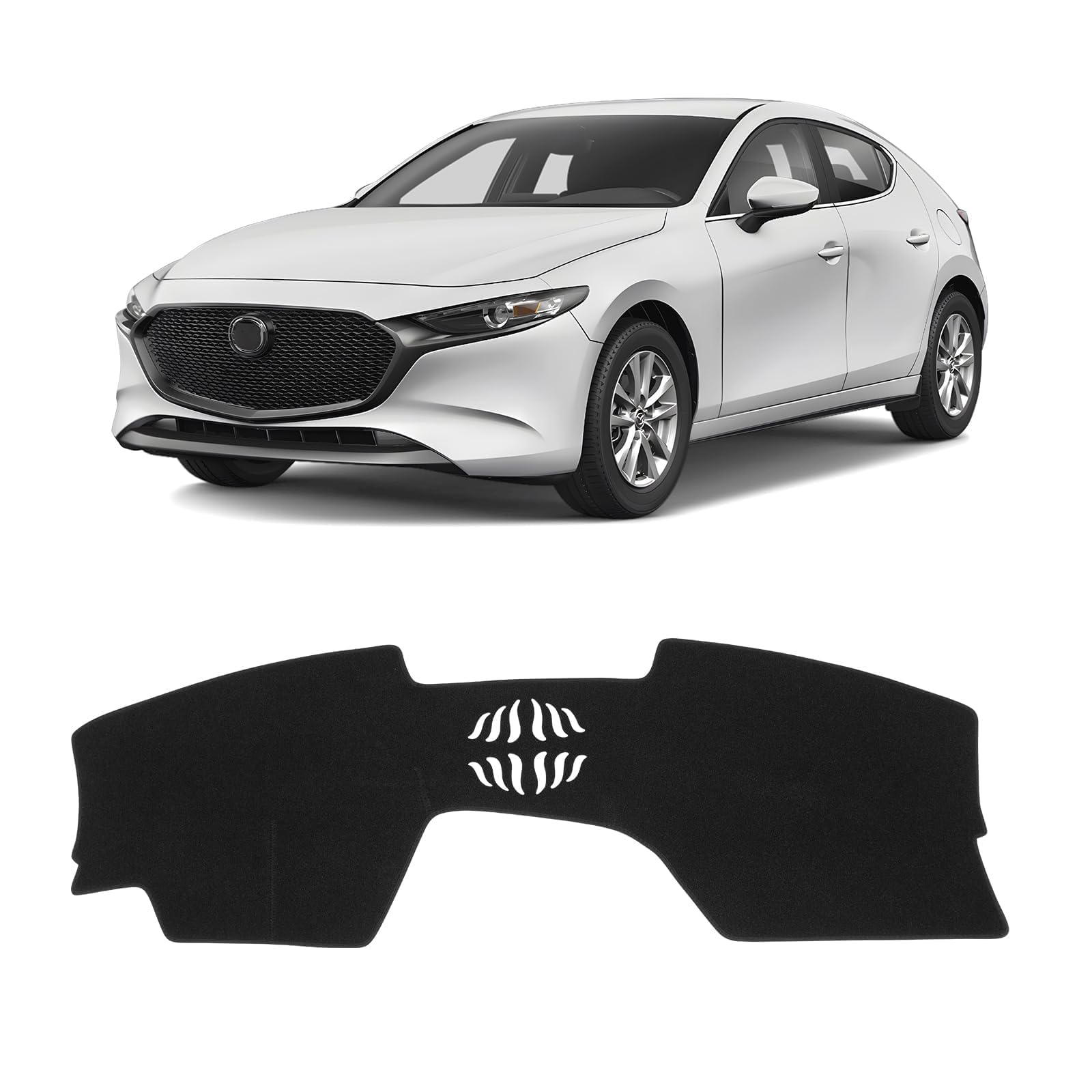 Gray & Black Non-Slip Dashboard Cover for Left-Hand Drive