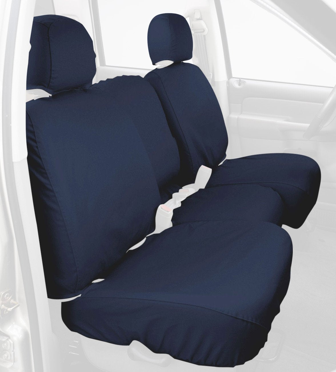 Custom-Fit Navy Polycotton Rear Bench Seat Covers