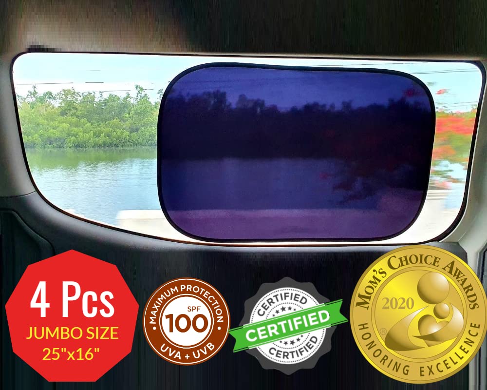 4-Pack UV Protection Car Side Window Sun Shades 20" x 12"