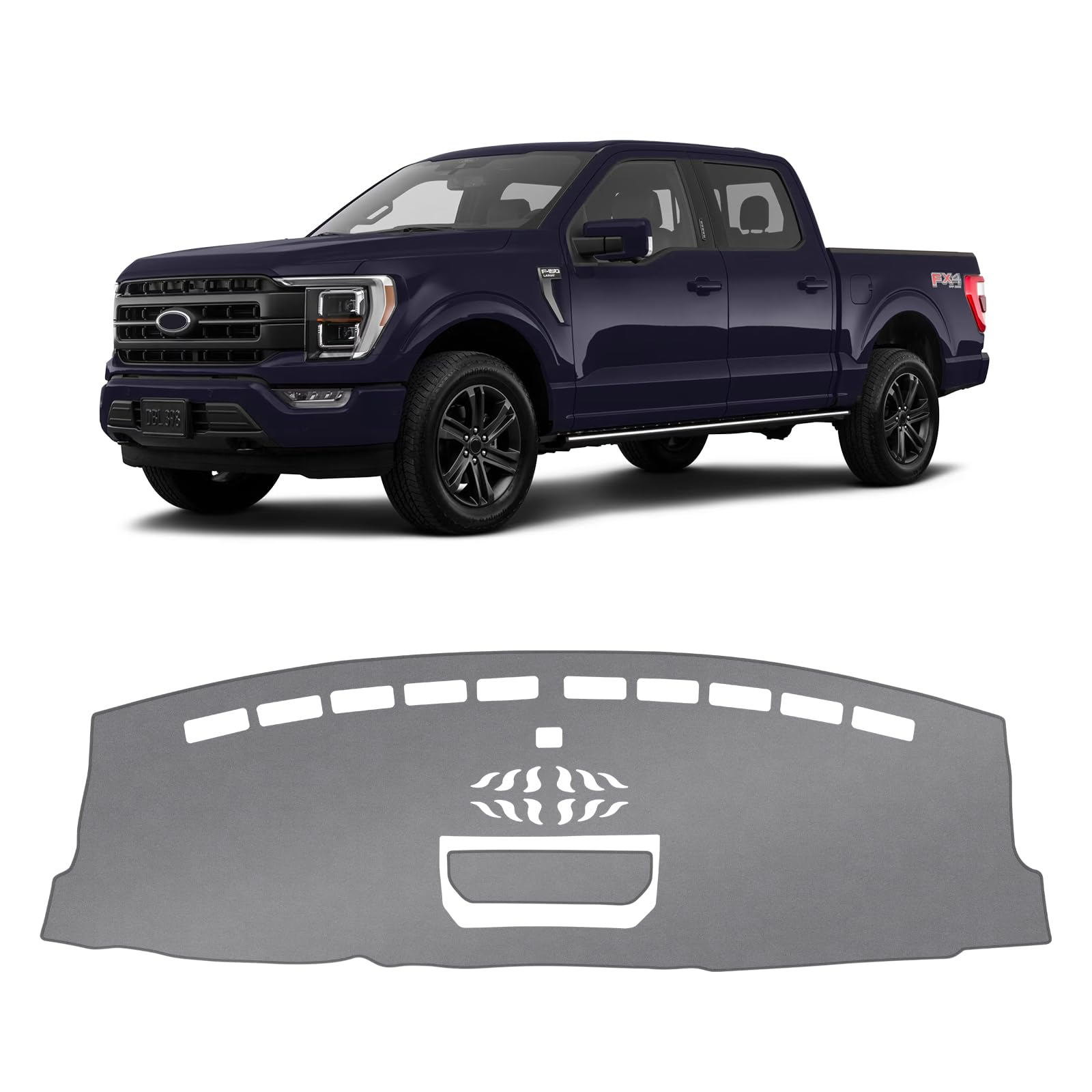 Gray & Black Non-Slip Dashboard Cover for Left-Hand Drive