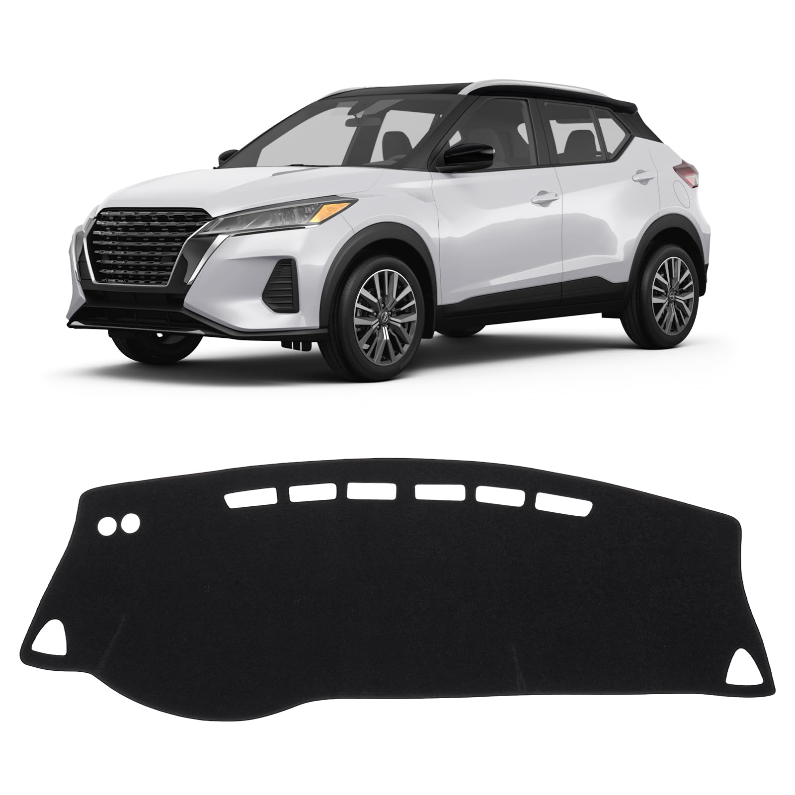 Gray & Black Non-Slip Dashboard Cover for Left-Hand Drive