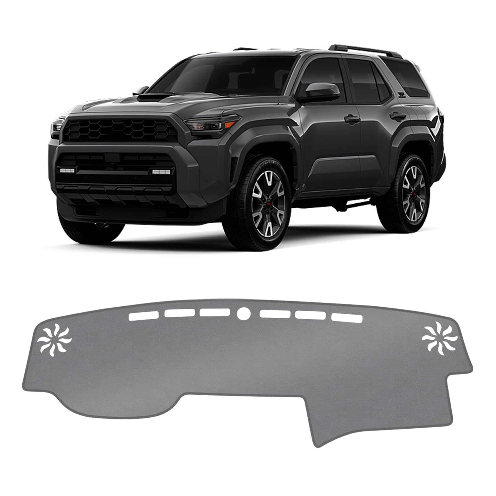 Gray & Black Non-Slip Dashboard Cover for Left-Hand Drive