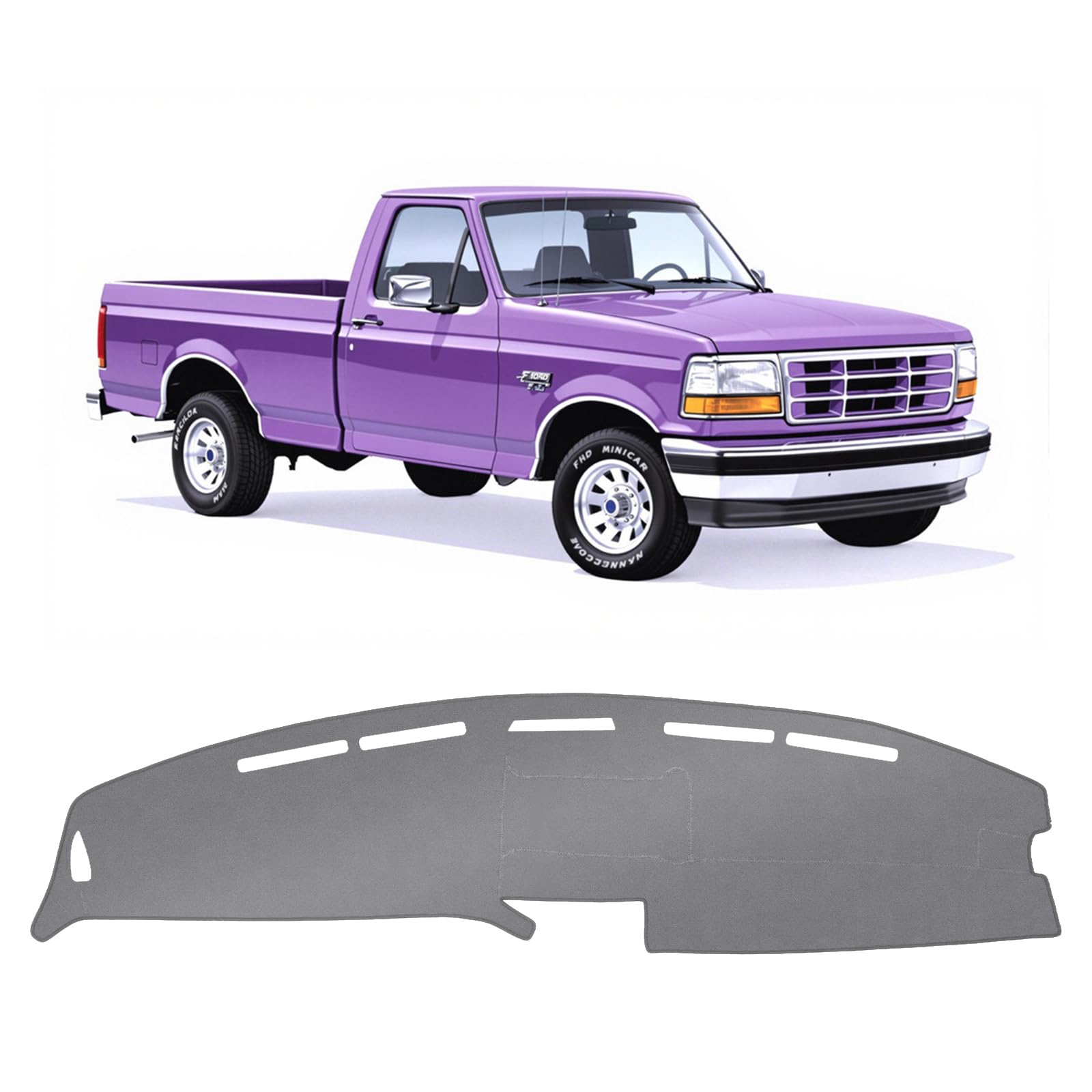 Gray & Black Non-Slip Dashboard Cover for Left-Hand Drive