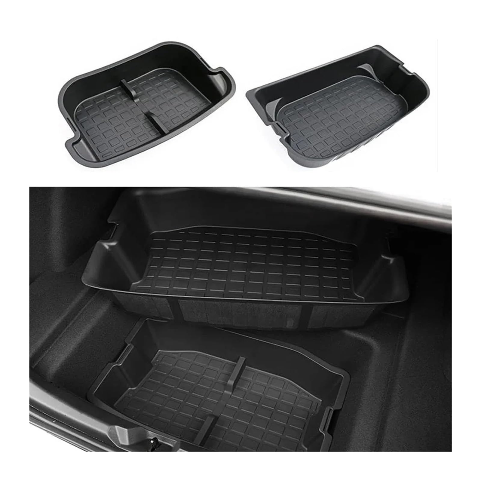 Rear Trunk Storage Organizer Bins for Tesla Model Y 2020–2024