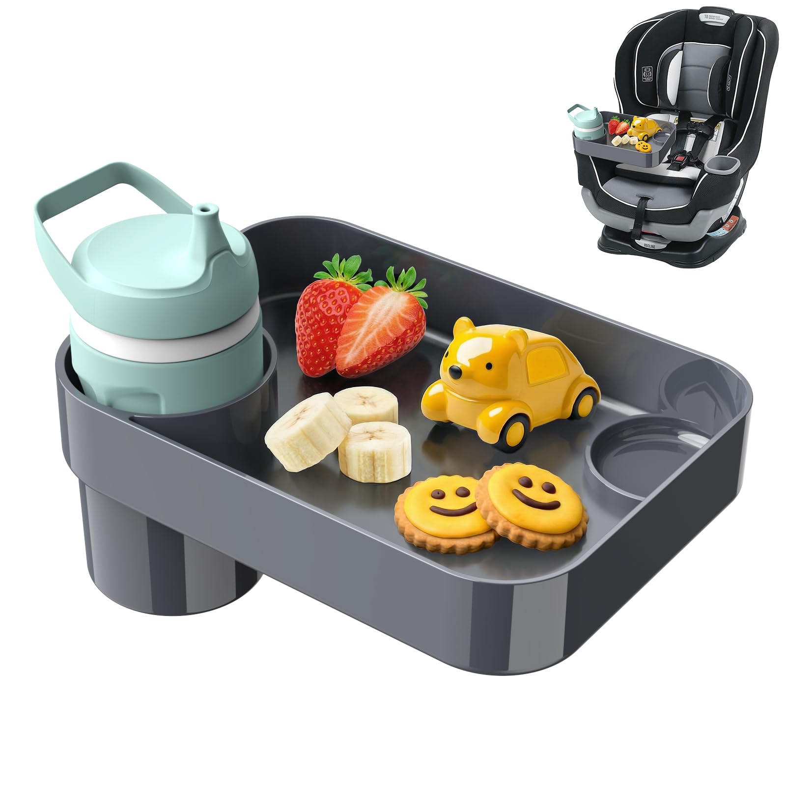 Universal Toddler Car Seat Snack Tray for Road Trips