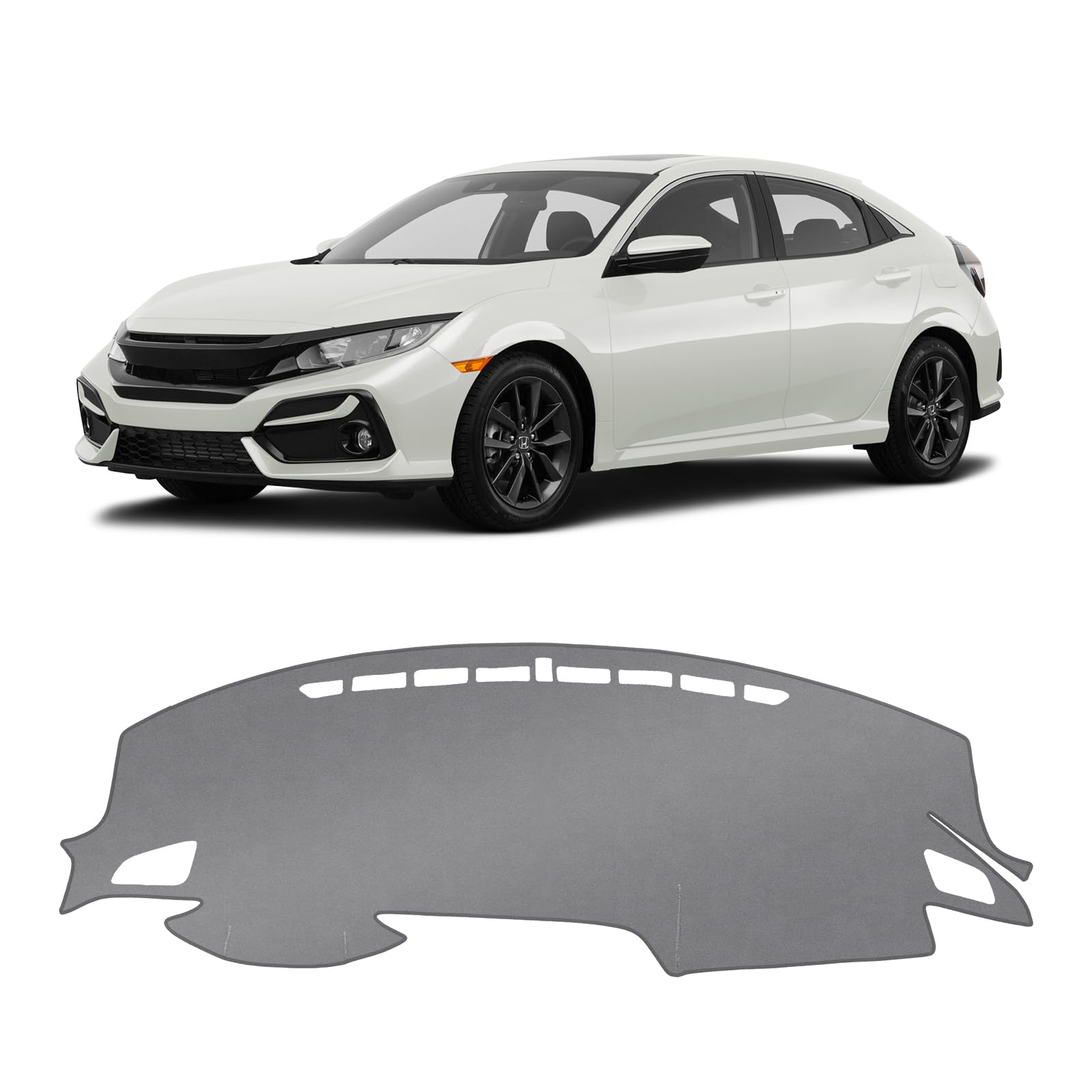 Gray & Black Non-Slip Dashboard Cover for Left-Hand Drive