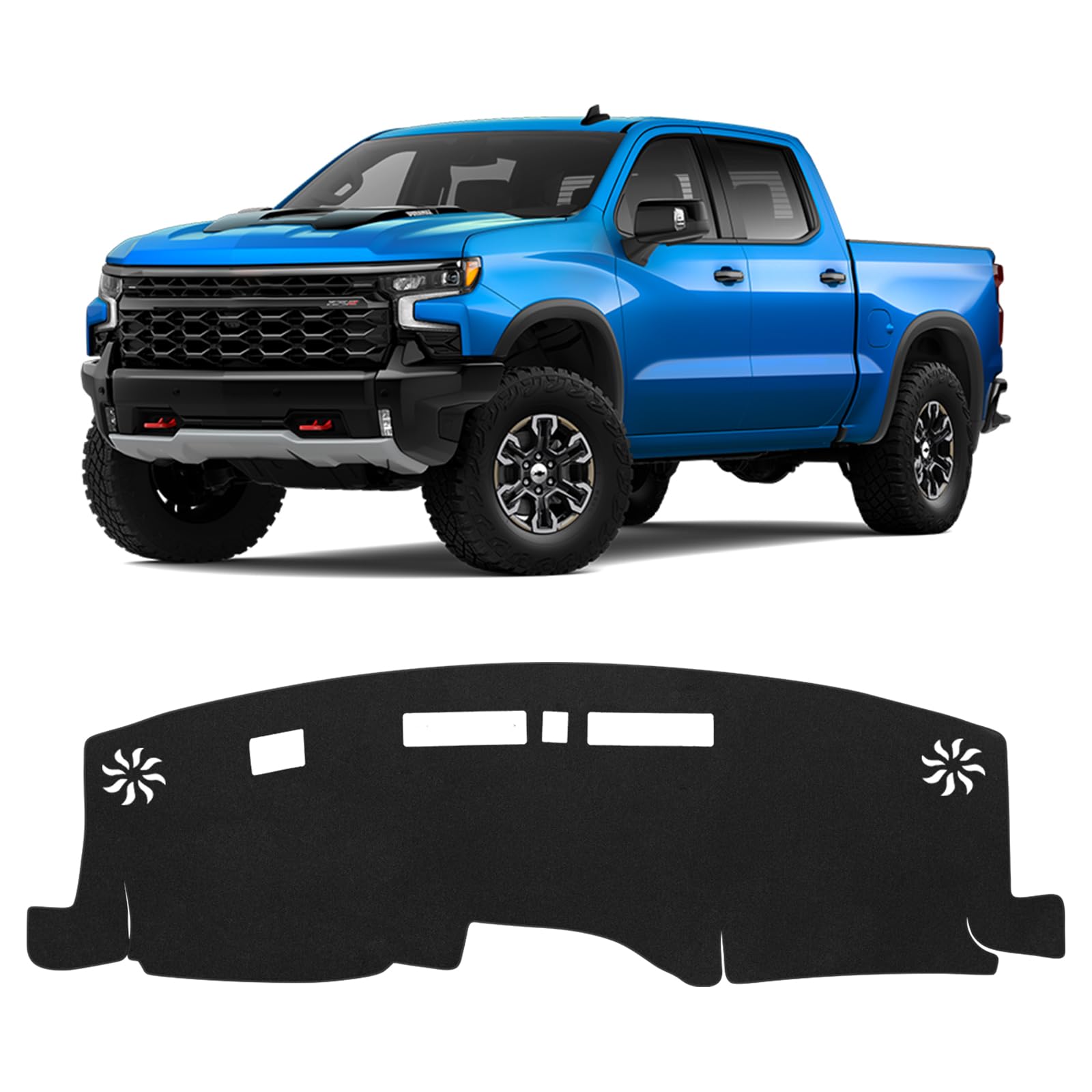 Gray & Black Non-Slip Dashboard Cover for Left-Hand Drive