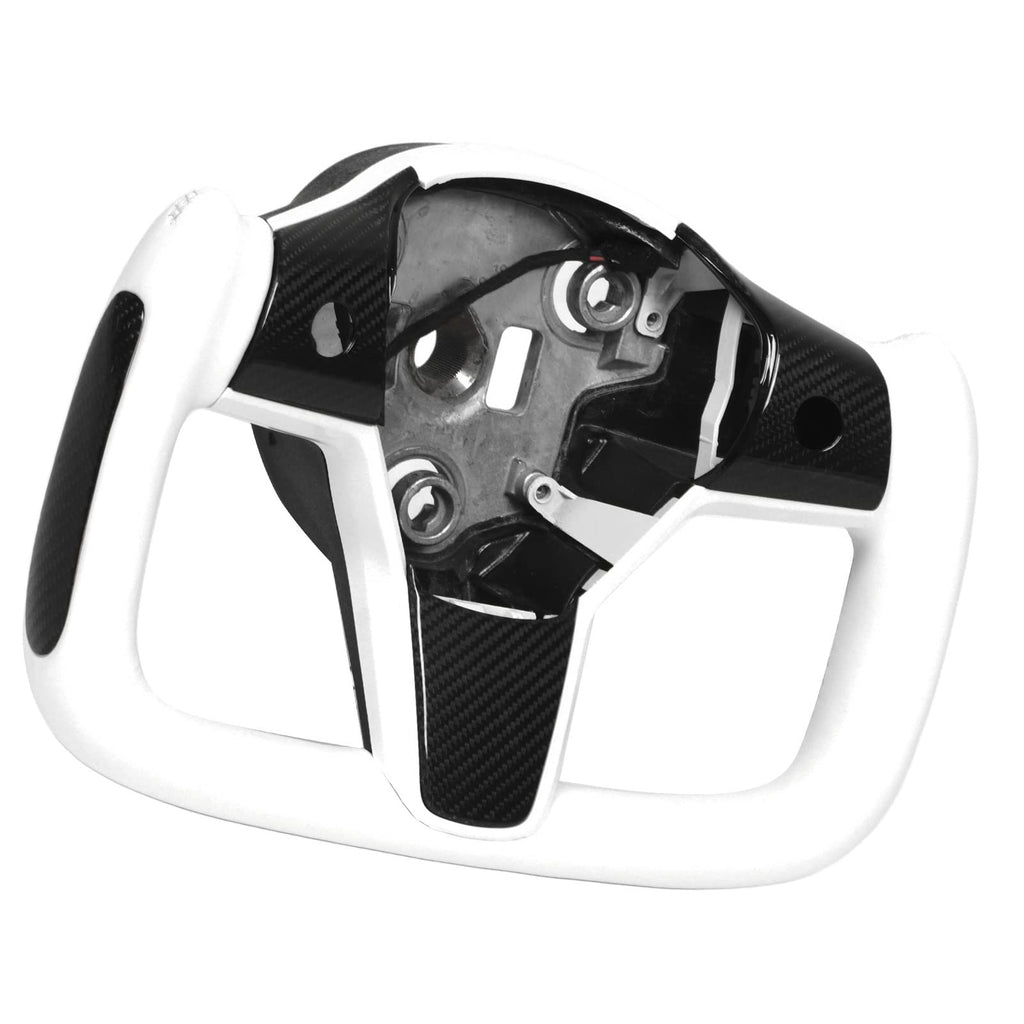 Carbon Steering Wheel Cover & Tray for Tesla 2017–2021