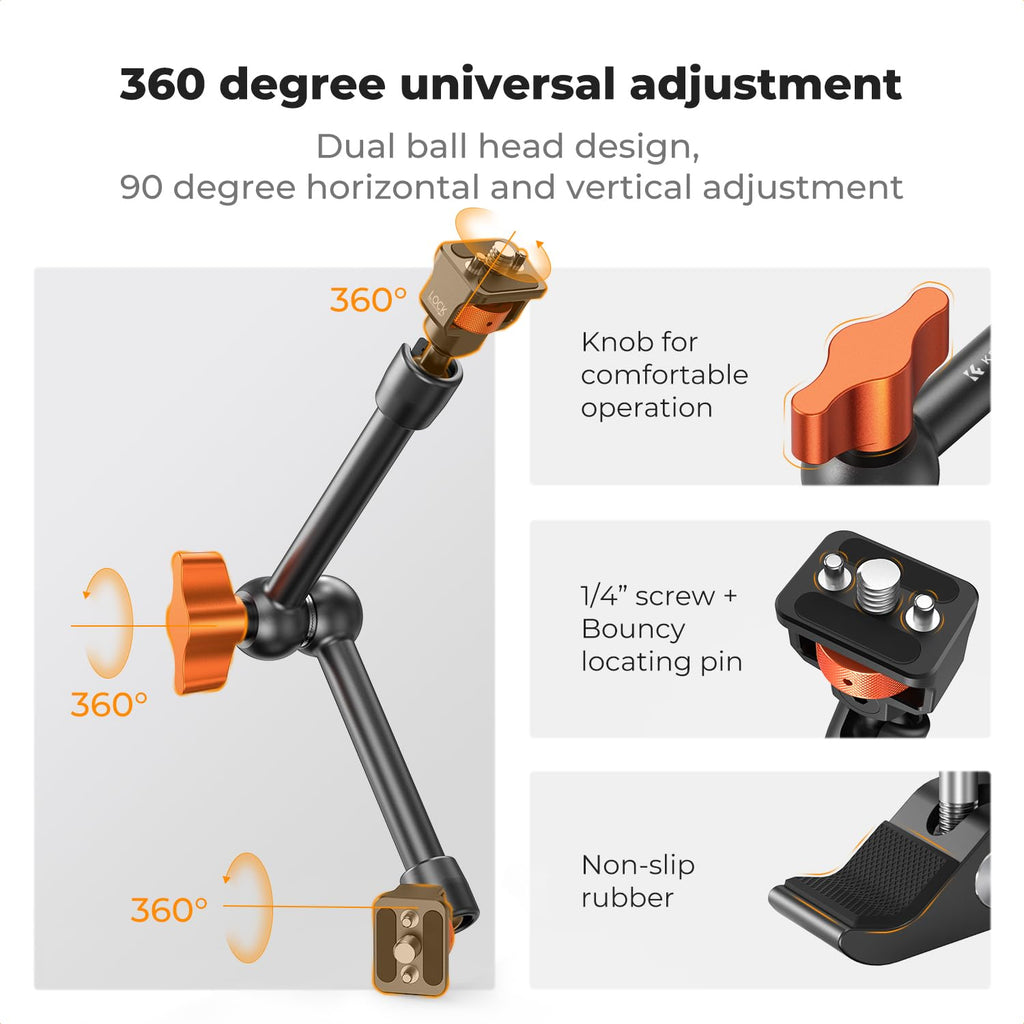 11-Inch 360° Articulating Magic Arm Camera Mount Adapter