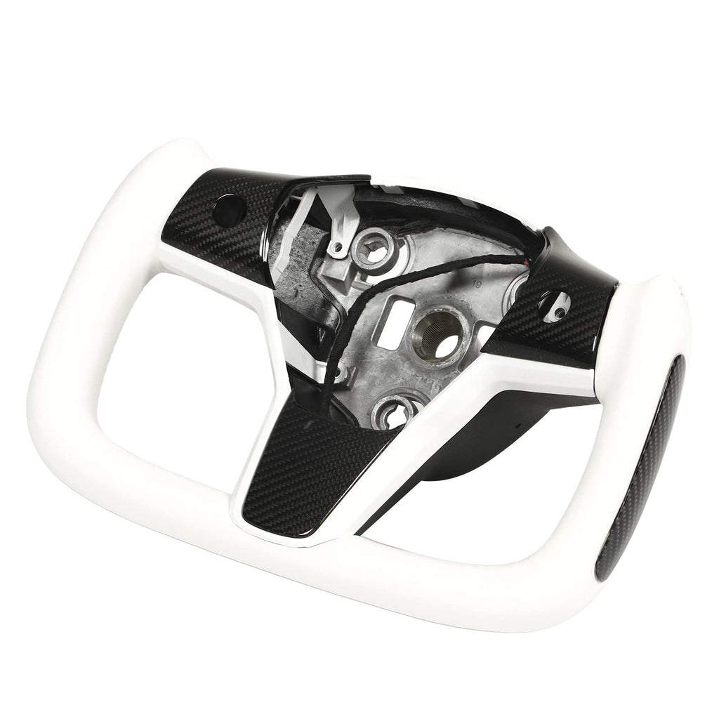 Carbon Steering Wheel Cover & Tray for Tesla 2017–2021
