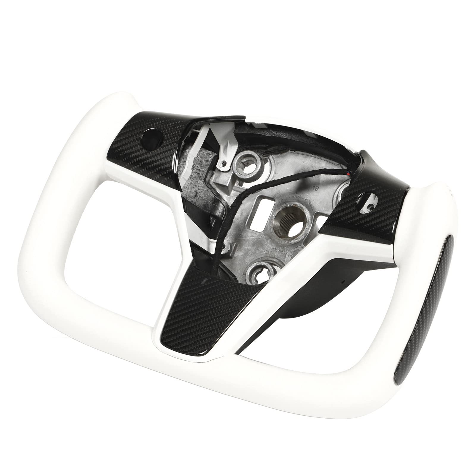 Carbon Steering Wheel Cover & Tray for Tesla 2017–2021