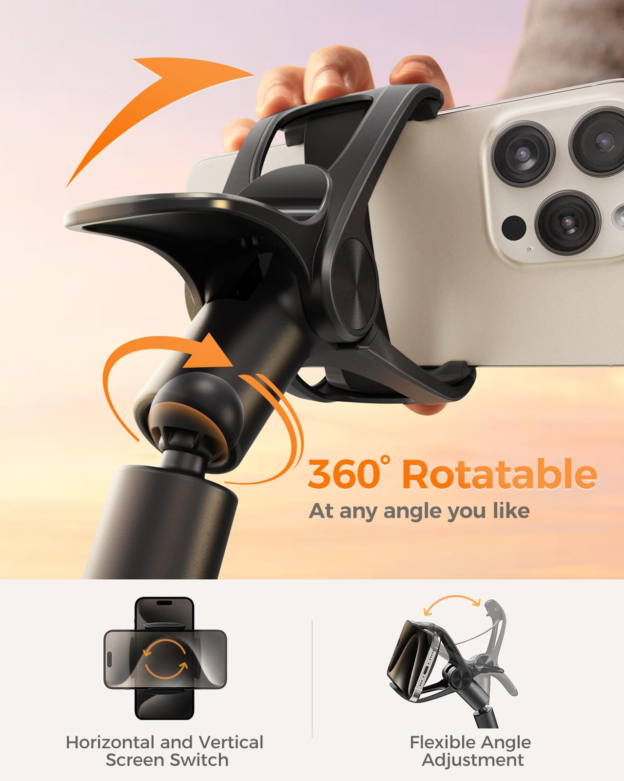 Flexible Gooseneck Phone Holder with Clamp Mount