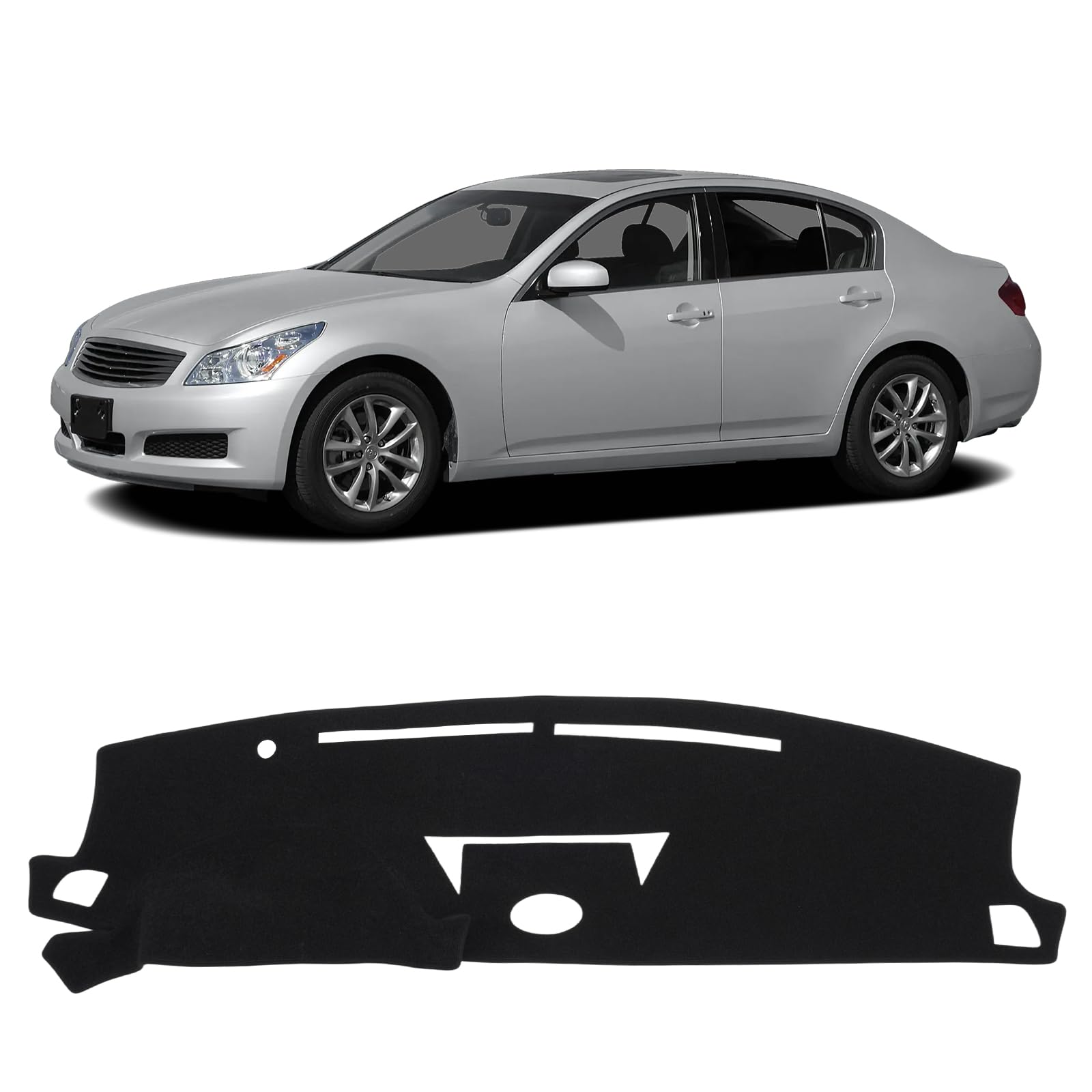 Gray & Black Non-Slip Dashboard Cover for Left-Hand Drive