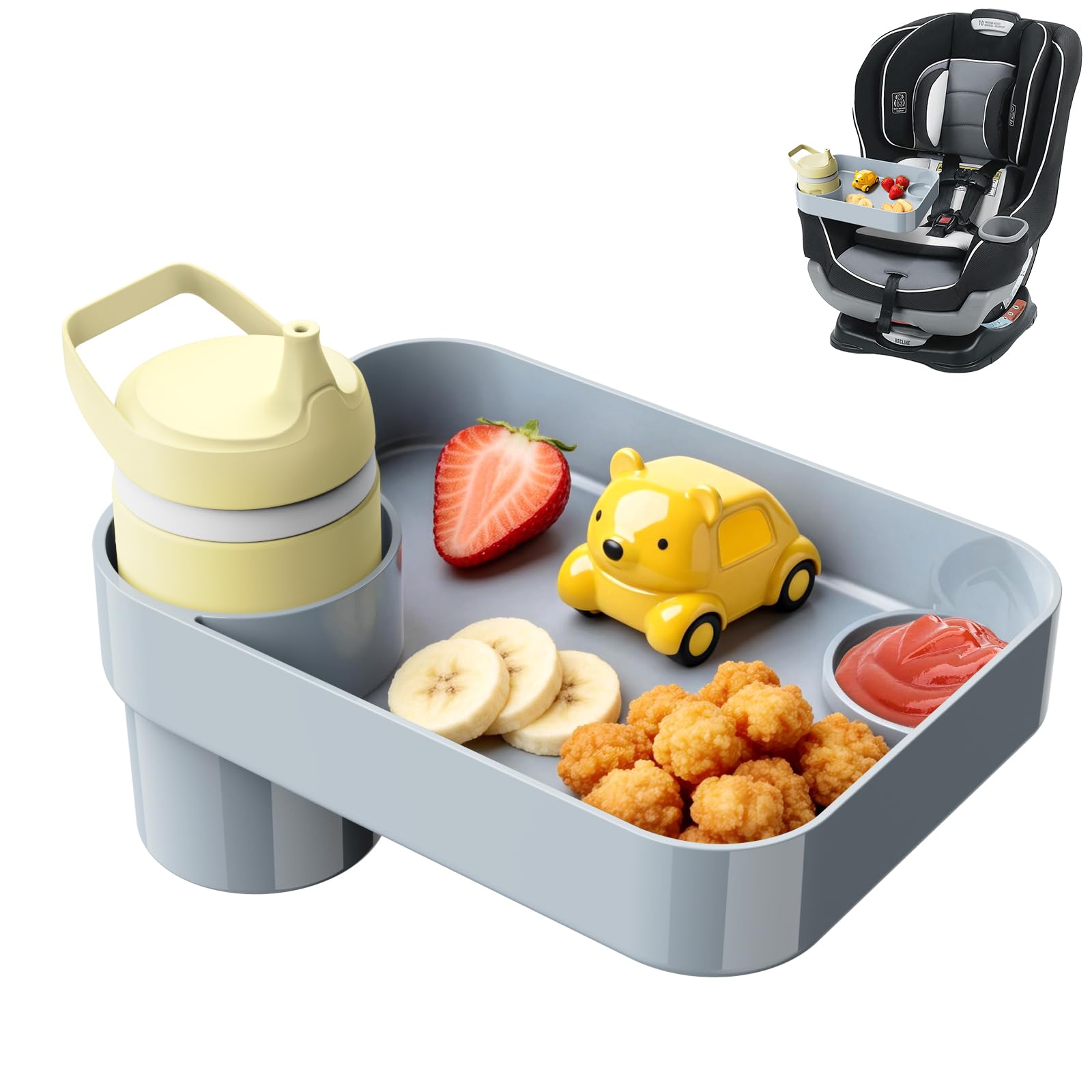 Universal Toddler Car Seat Snack Tray for Road Trips