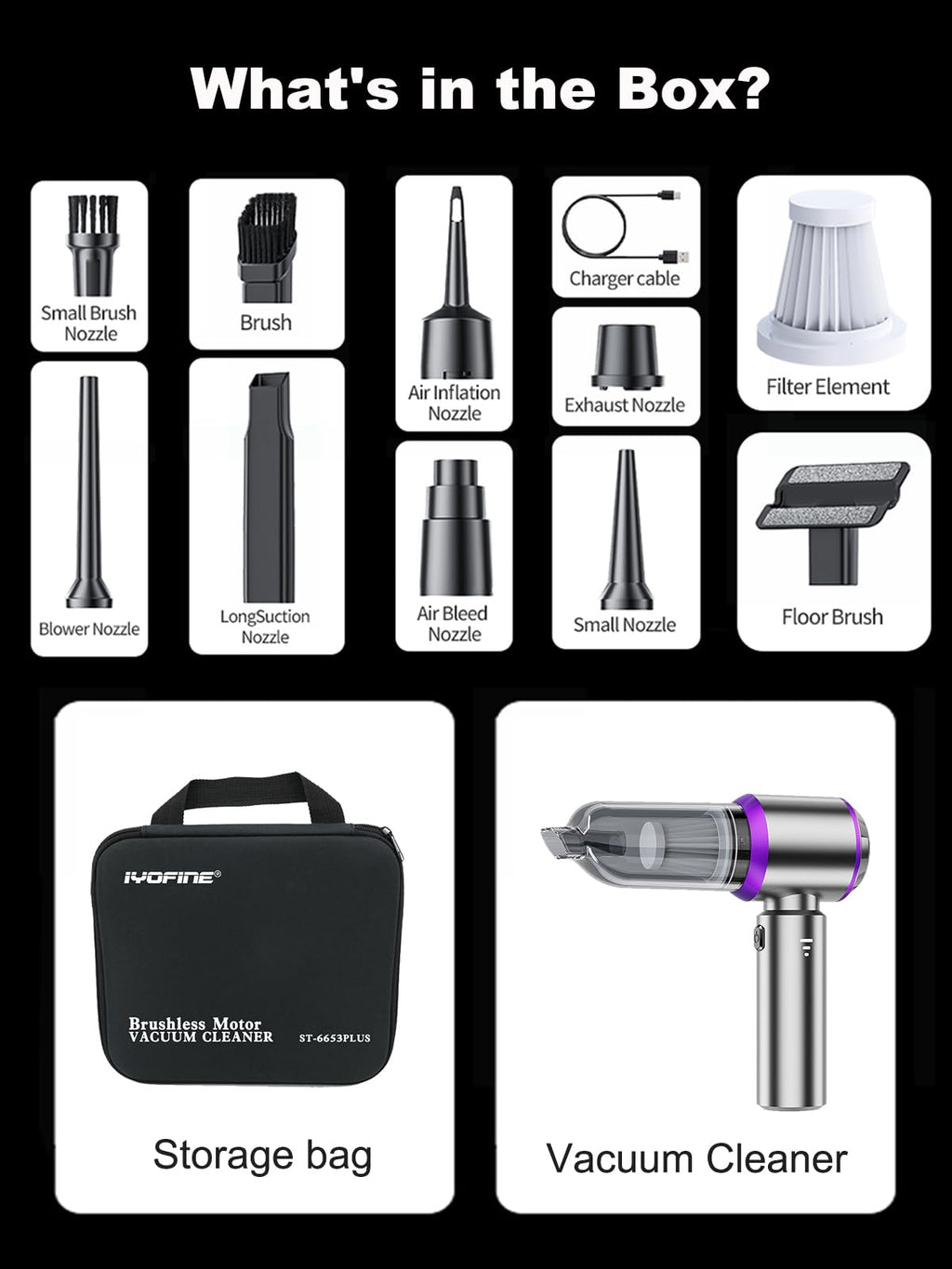 Cordless 4-in-1 High-Power Car Vacuum & Air Duster