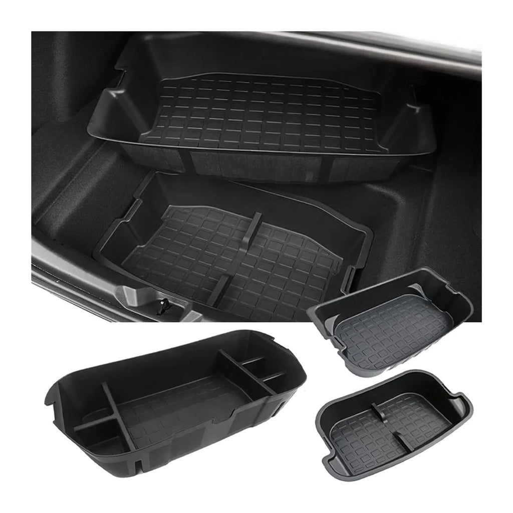 Rear Trunk Storage Organizer Bins for Tesla Model Y 2020–2024