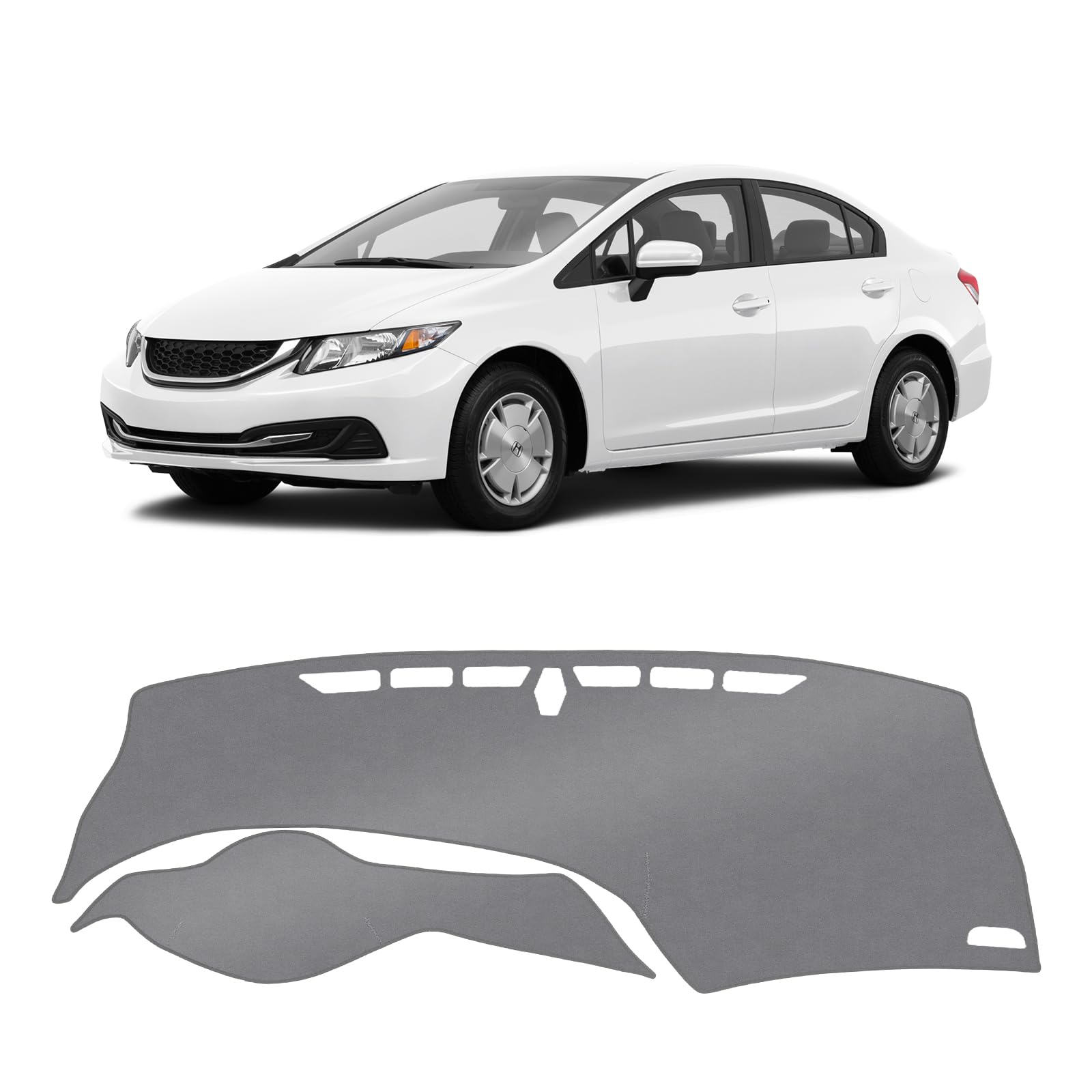 Gray & Black Non-Slip Dashboard Cover for Left-Hand Drive