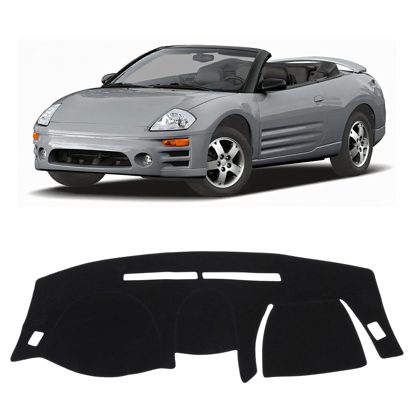 Gray & Black Non-Slip Dashboard Cover for Left-Hand Drive