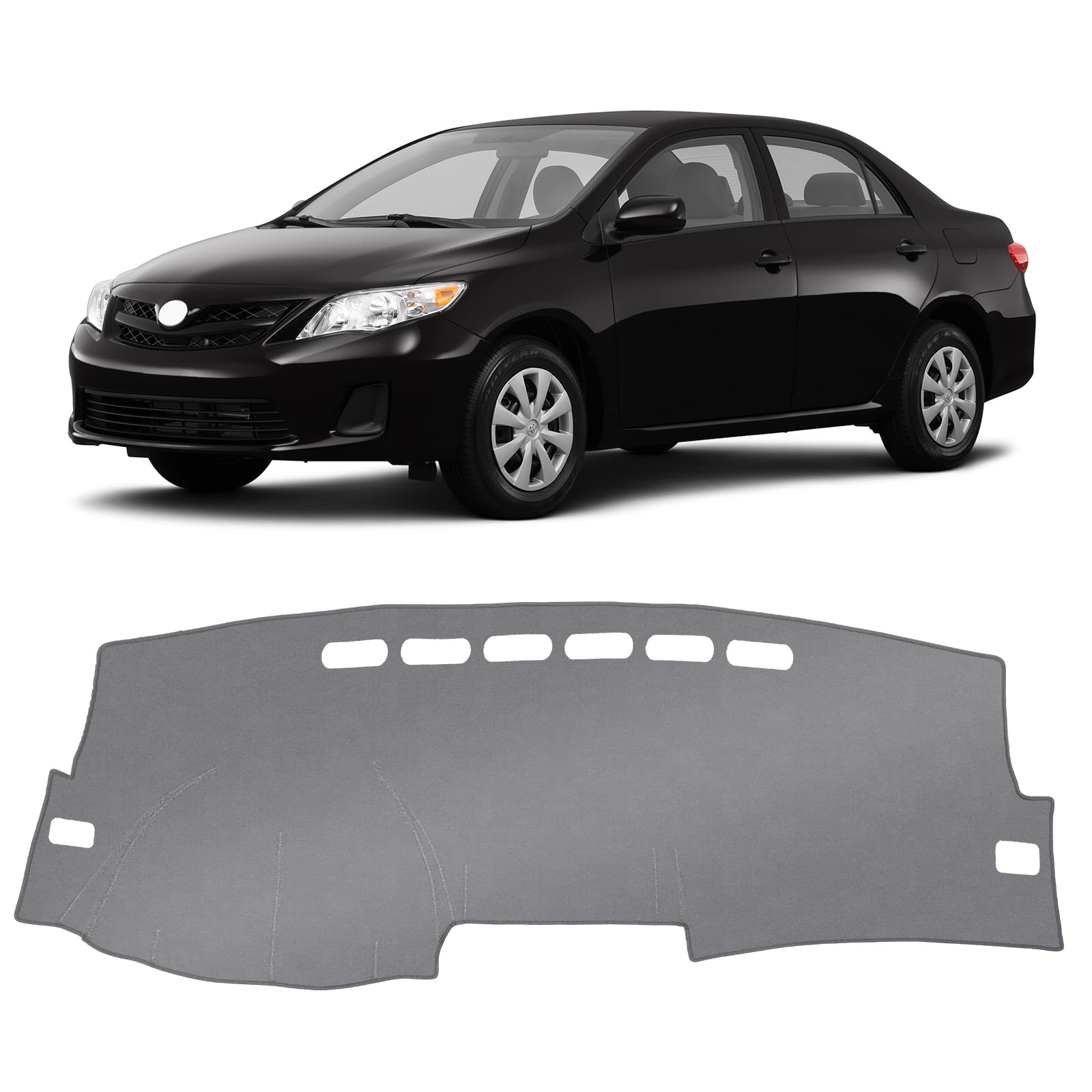 Gray & Black Non-Slip Dashboard Cover for Left-Hand Drive