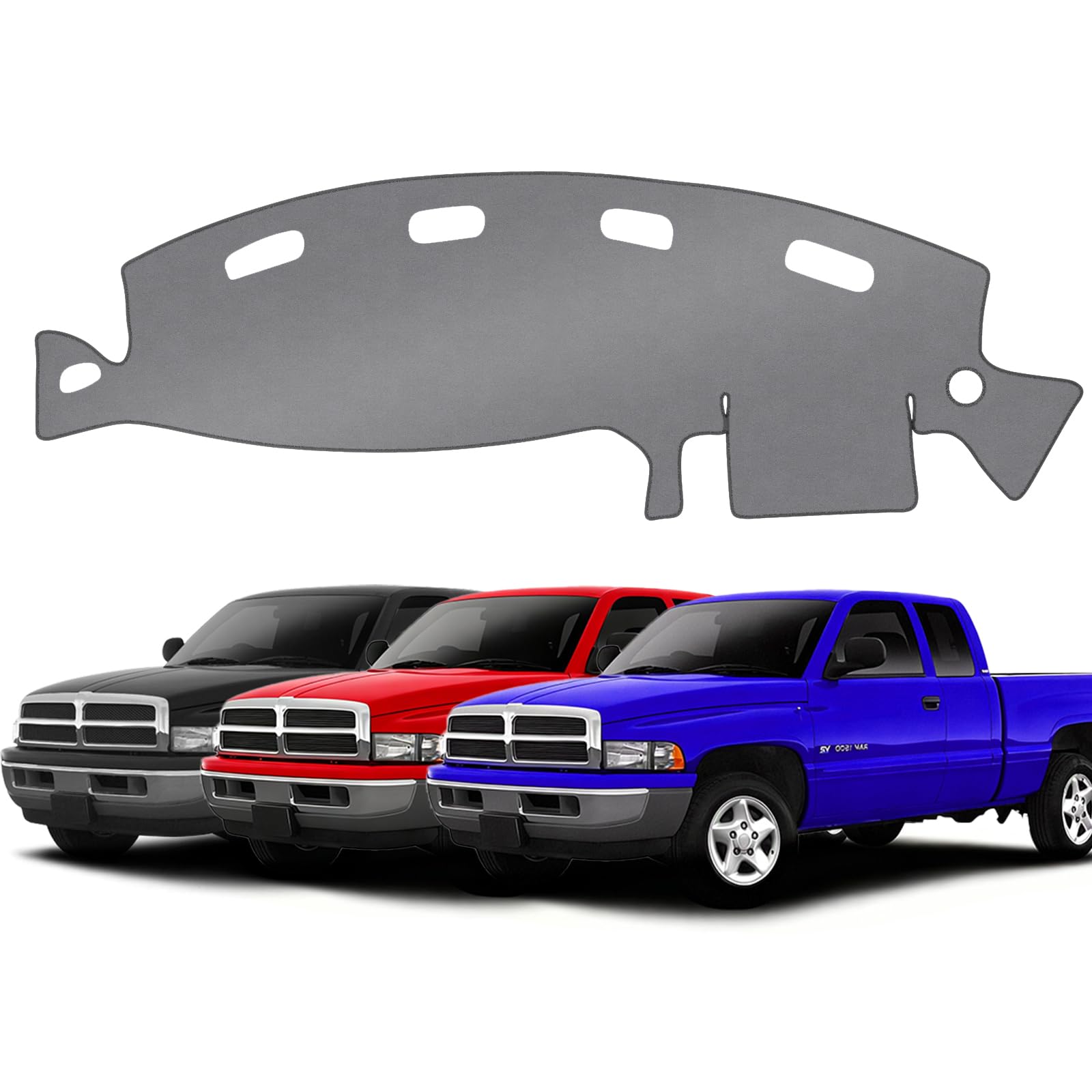 Gray & Black Non-Slip Dashboard Cover for Left-Hand Drive