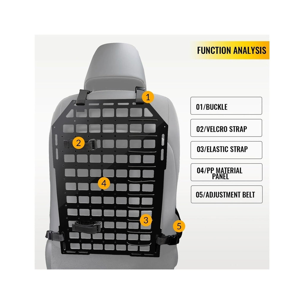 Tactical MOLLE Car Headrest & Seatback Organizer Panel