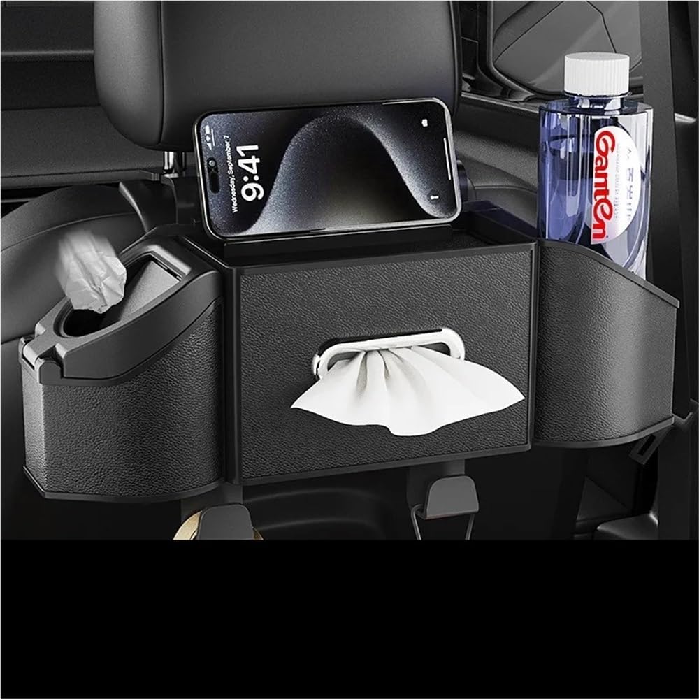 Multifunctional Seatback Organizer with Tissue & Cup Holders