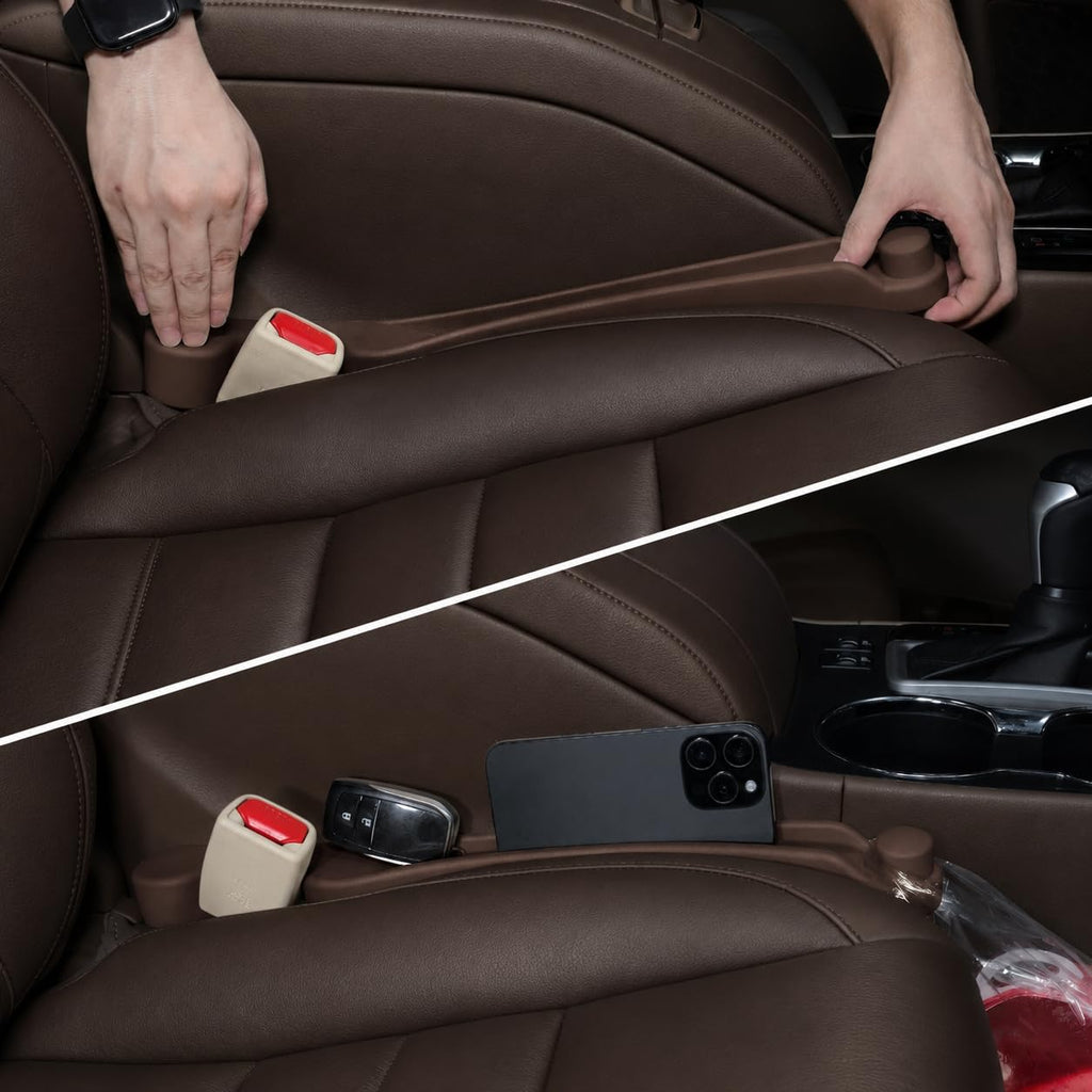 2-Pack 3-in-1 Car Seat Gap Fillers with Organizer & Hook