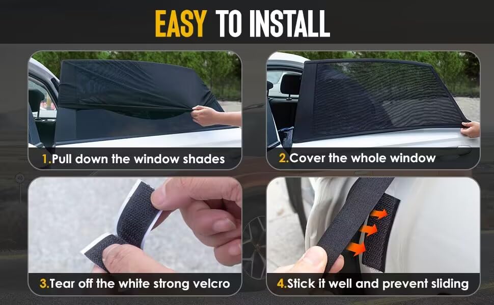 Universal Elastic Rear Side Window Sun Shades for Cars