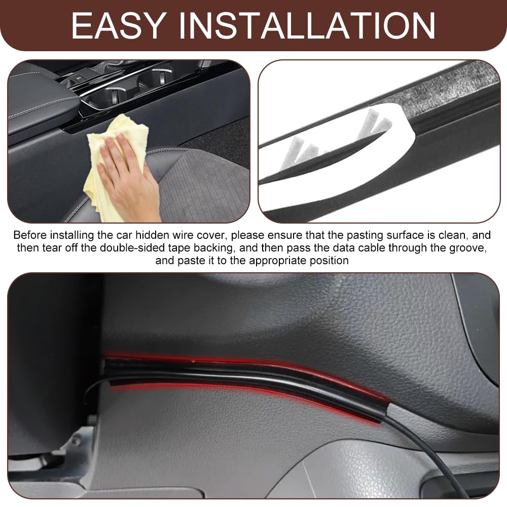 4-Piece Car Cable Management Covers for USB & Audio Wires