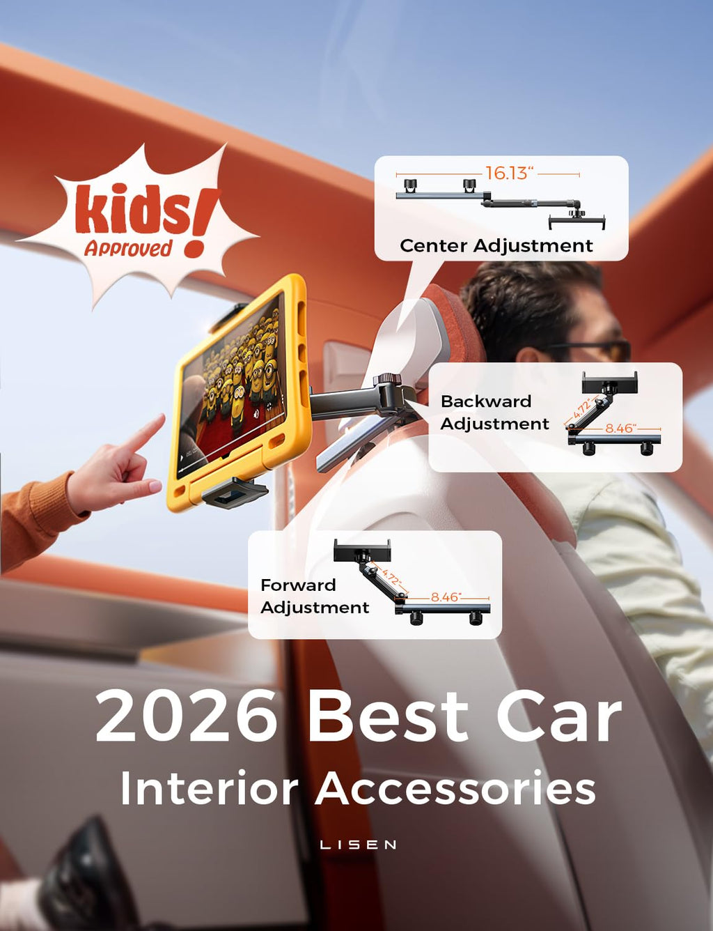 3-in-1 Backseat Tablet Holder & Car Organizer