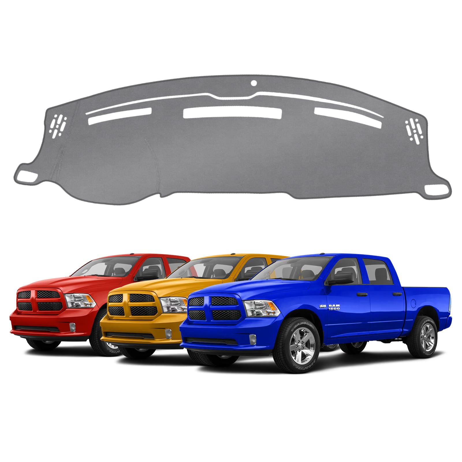Gray & Black Non-Slip Dashboard Cover for Left-Hand Drive