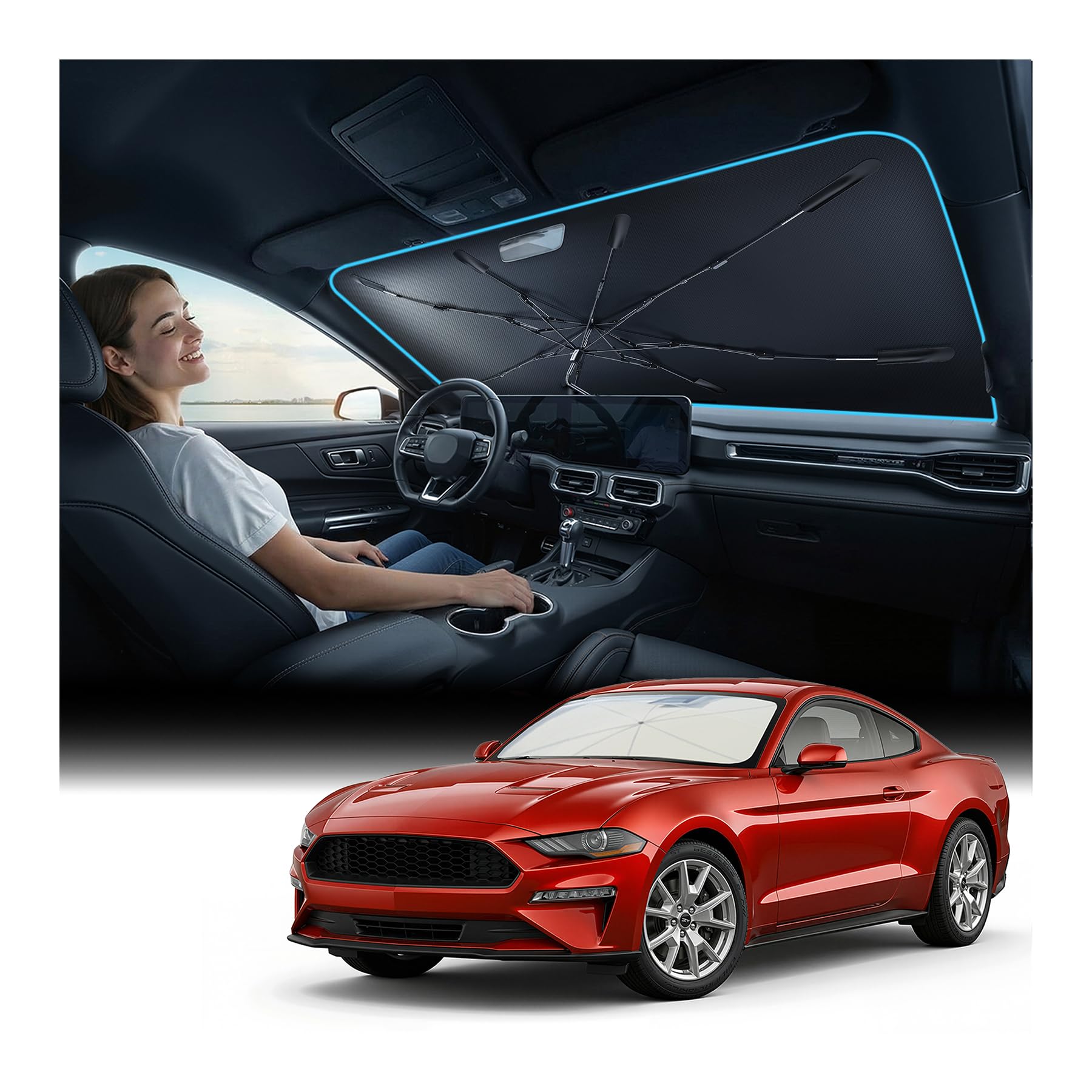 Foldable Windshield Sun Shade Umbrella for Cars